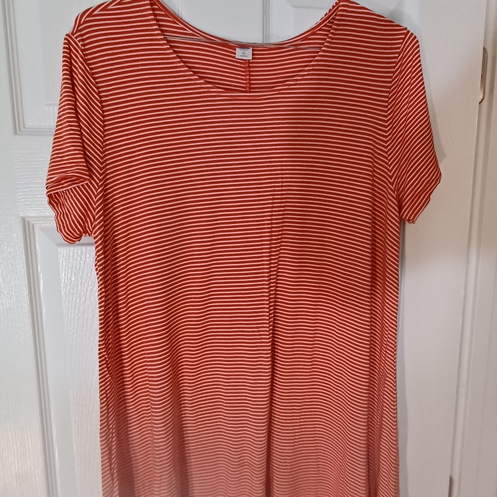 Chic Striped Orange Short Sleeve Dress